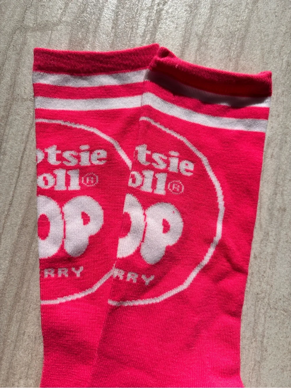 Hot Pink Tootsie Roll Crew Socks with Logo